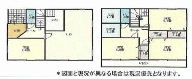 Floor plan. 17.3 million yen, 4LDK, Land area 147.88 sq m , Building area 101.02 sq m