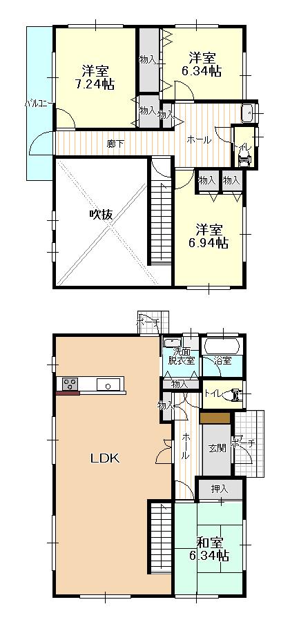 Floor plan. 26,800,000 yen, 4LDK, Land area 352.62 sq m , Building area 128.5 sq m
