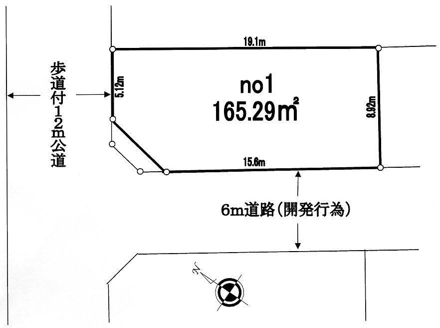 Compartment figure. Land price 18.5 million yen, Land area 165.29 sq m