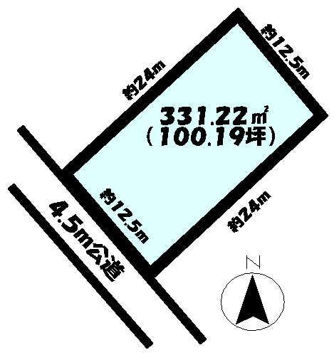 Compartment figure. Land price 5 million yen, Land area 331.22 sq m