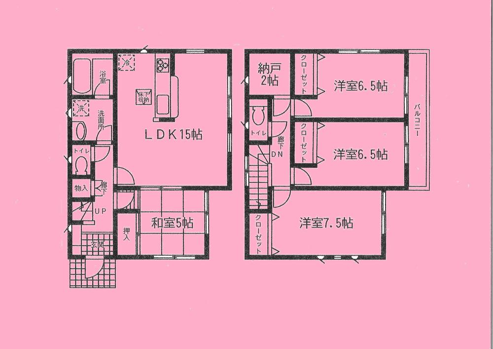 Floor plan. 13.8 million yen, 4LDK + S (storeroom), Land area 191.39 sq m , Building area 96.79 sq m