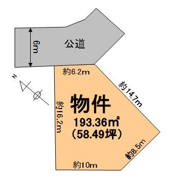 Compartment figure. Land price 3.2 million yen, Land area 193.36 sq m