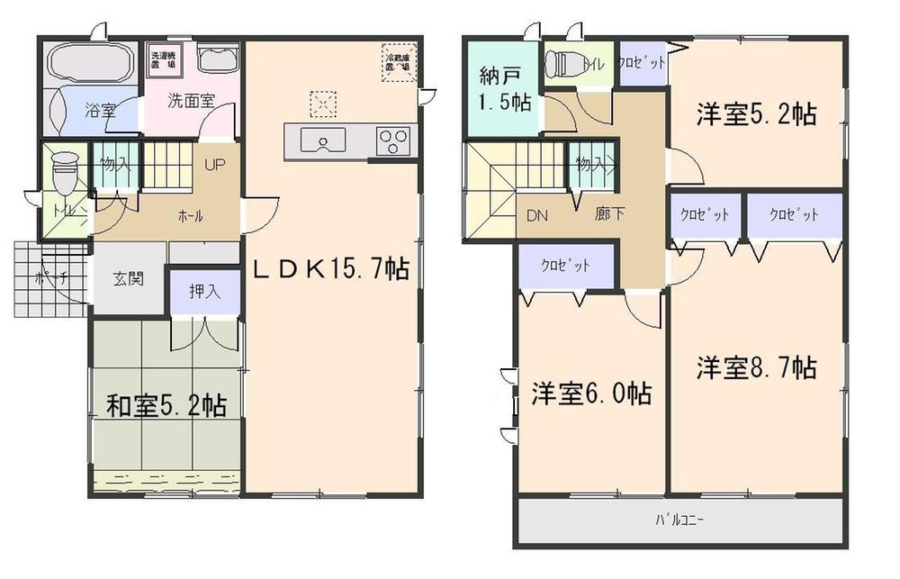 Floor plan. (Building 2), Price 18,800,000 yen, 4LDK, Land area 182.66 sq m , Building area 96.38 sq m