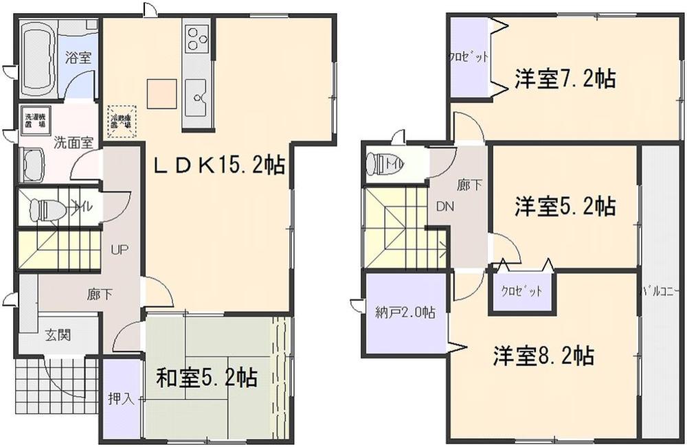 Floor plan. (4 Building), Price 15.8 million yen, 4LDK, Land area 186.9 sq m , Building area 98.01 sq m