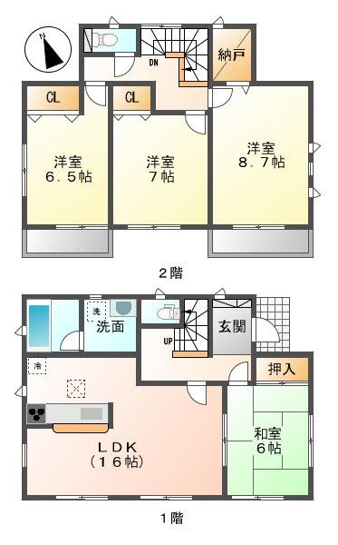Floor plan. (8 Building), Price 31,800,000 yen, 4LDK+S, Land area 200 sq m , Building area 102.87 sq m