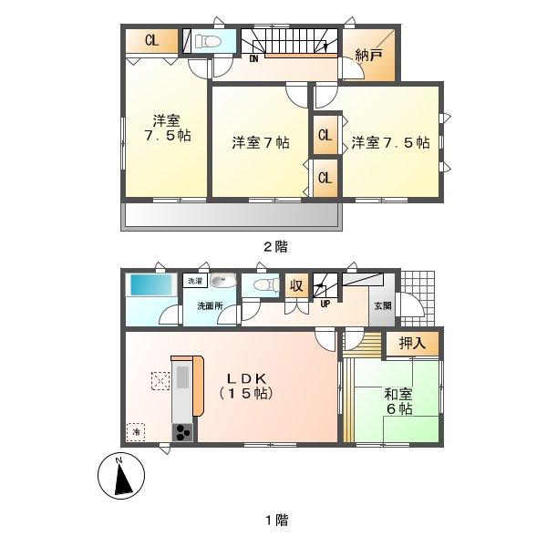Floor plan. (9 Building), Price 30,800,000 yen, 4LDK+S, Land area 192.92 sq m , Building area 102.06 sq m