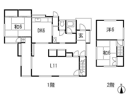 Floor plan. 9.5 million yen, 3LDK, Land area 484.63 sq m , Building area 56.3 sq m