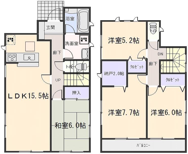 Floor plan. (1 Building), Price 29,800,000 yen, 4LDK+S, Land area 165.05 sq m , Building area 95.57 sq m