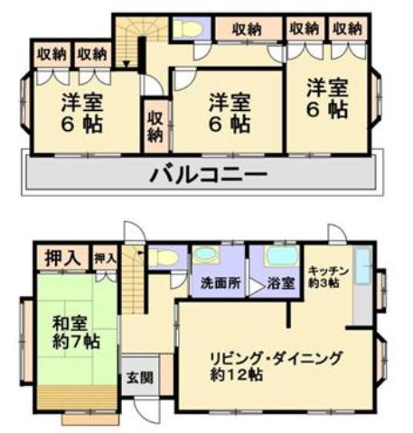 Floor plan. 13.8 million yen, 4LDK, Land area 188.73 sq m , Building area 105.99 sq m