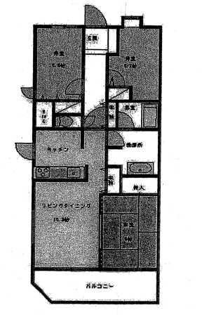 Floor plan. 3LDK, Price 6.8 million yen, Occupied area 69.16 sq m