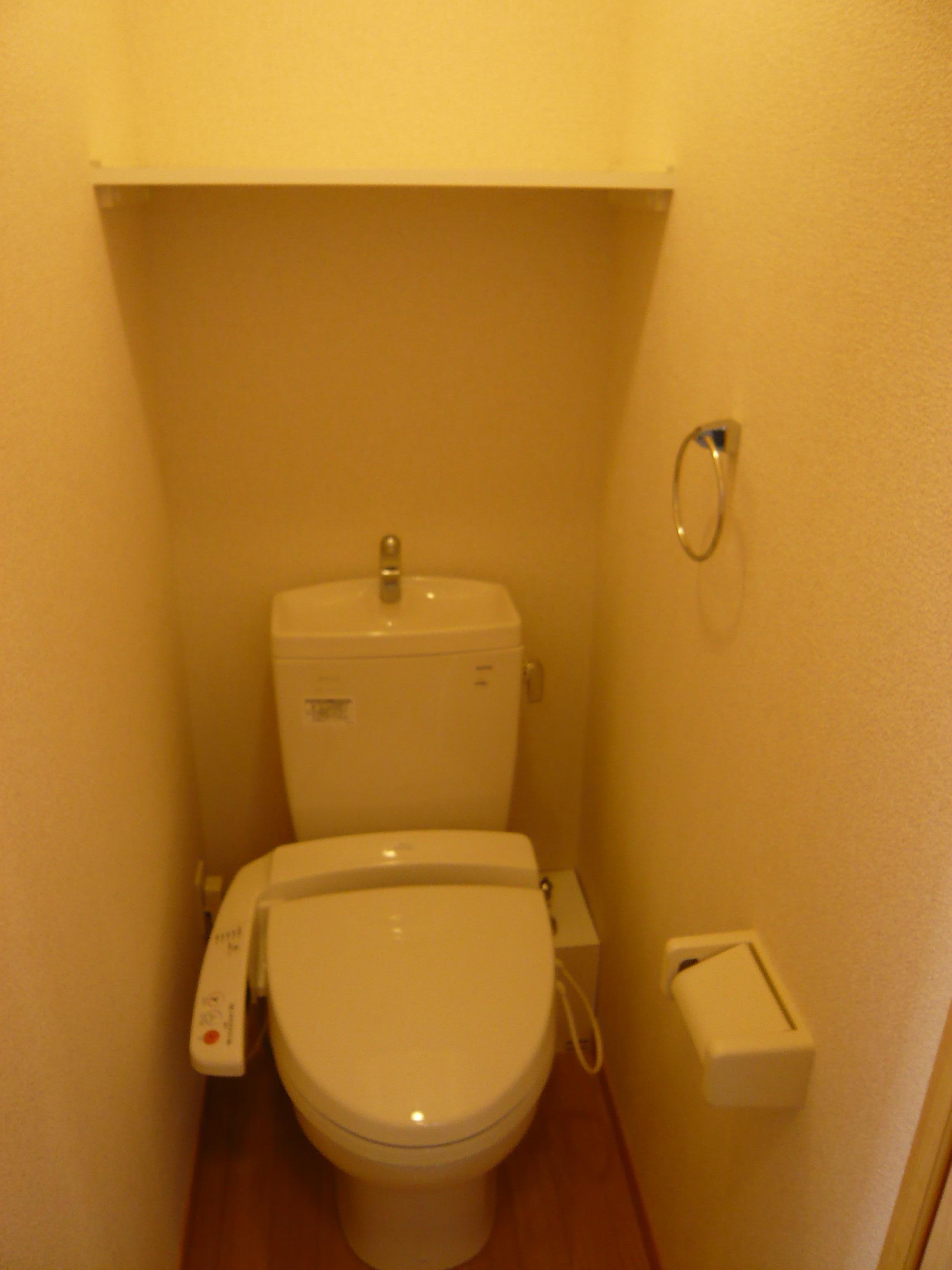 Toilet. Warm water washing toilet seat equipped