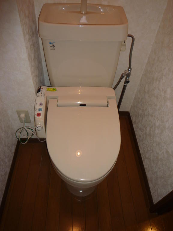 Toilet. Naturally warm water washing toilet seat