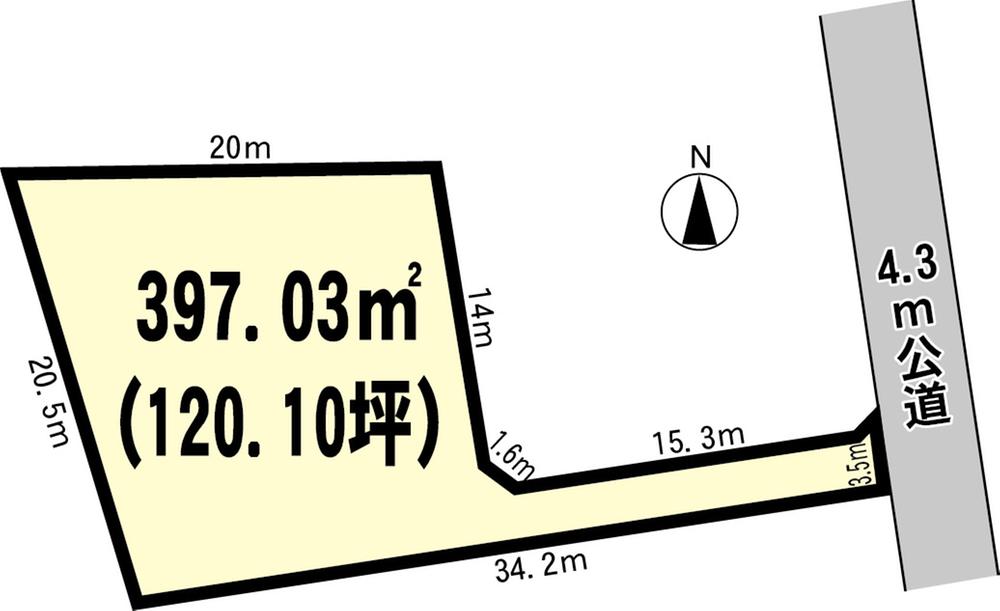 Compartment figure. Land price 3 million yen, Land area 397.03 sq m