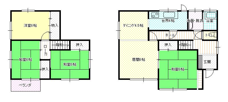 Floor plan. 6 million yen, 4LDK, Land area 305.54 sq m , Building area 100.79 sq m