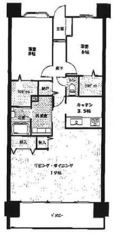 Floor plan. 2LDK, Price 31,800,000 yen, Occupied area 82.55 sq m , Balcony area 12 sq m