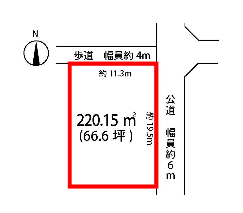 Compartment figure. Land price 26,600,000 yen, Land area 220.15 sq m