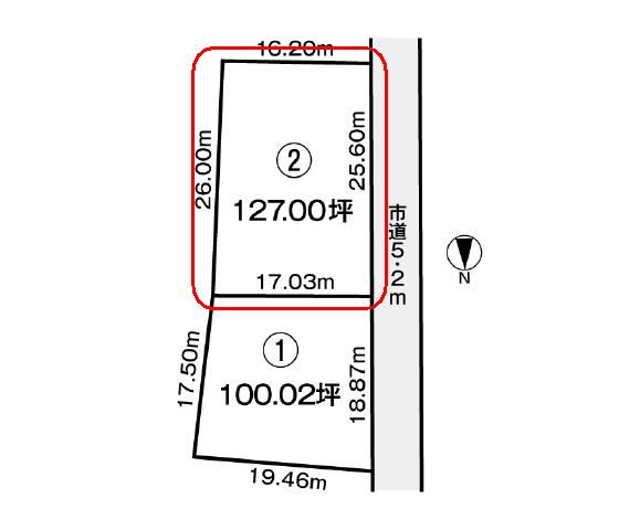 Compartment figure. Land price 10.2 million yen, Land area 420.66 sq m