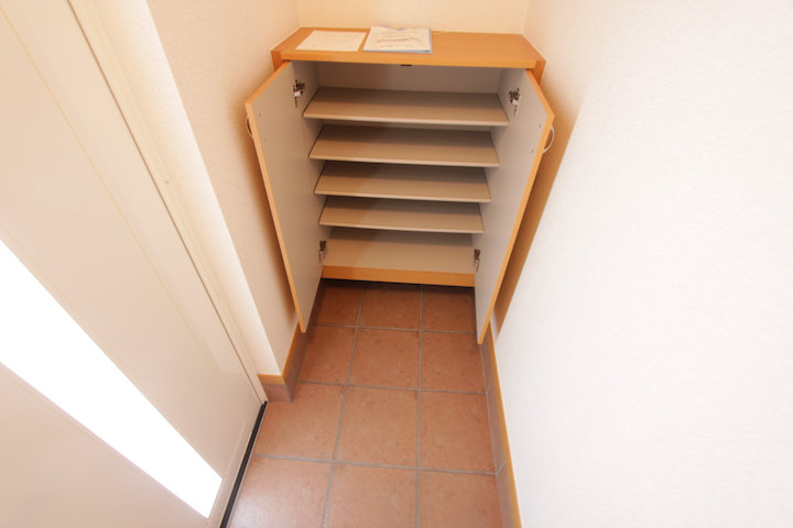Entrance. With shoe box