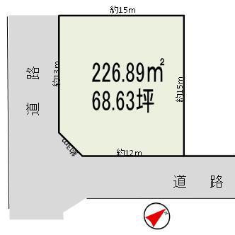 Compartment figure. Land price 11.6 million yen, Land area 226.89 sq m