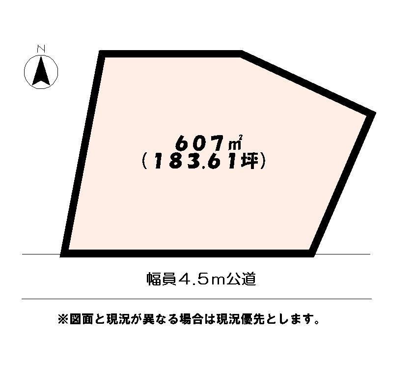 Compartment figure. Land price 10 million yen, Land area 607 sq m