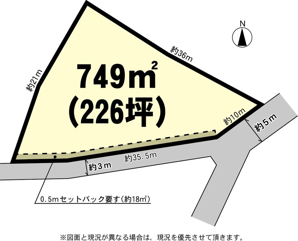 Compartment figure. Land price 8.5 million yen, Land area 749 sq m