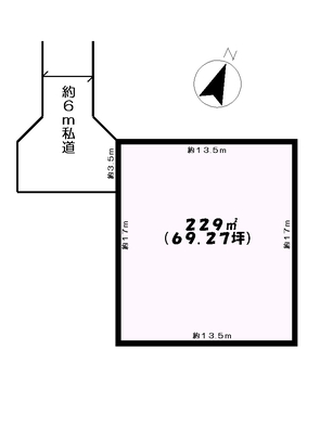 Compartment figure. Land price 16 million yen, Land area 229 sq m compartment view