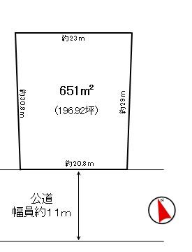 Compartment figure. Land price 42 million yen, Land area 651 sq m