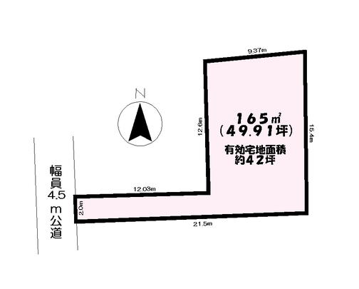 Compartment figure. Land price 6 million yen, Land area 165 sq m