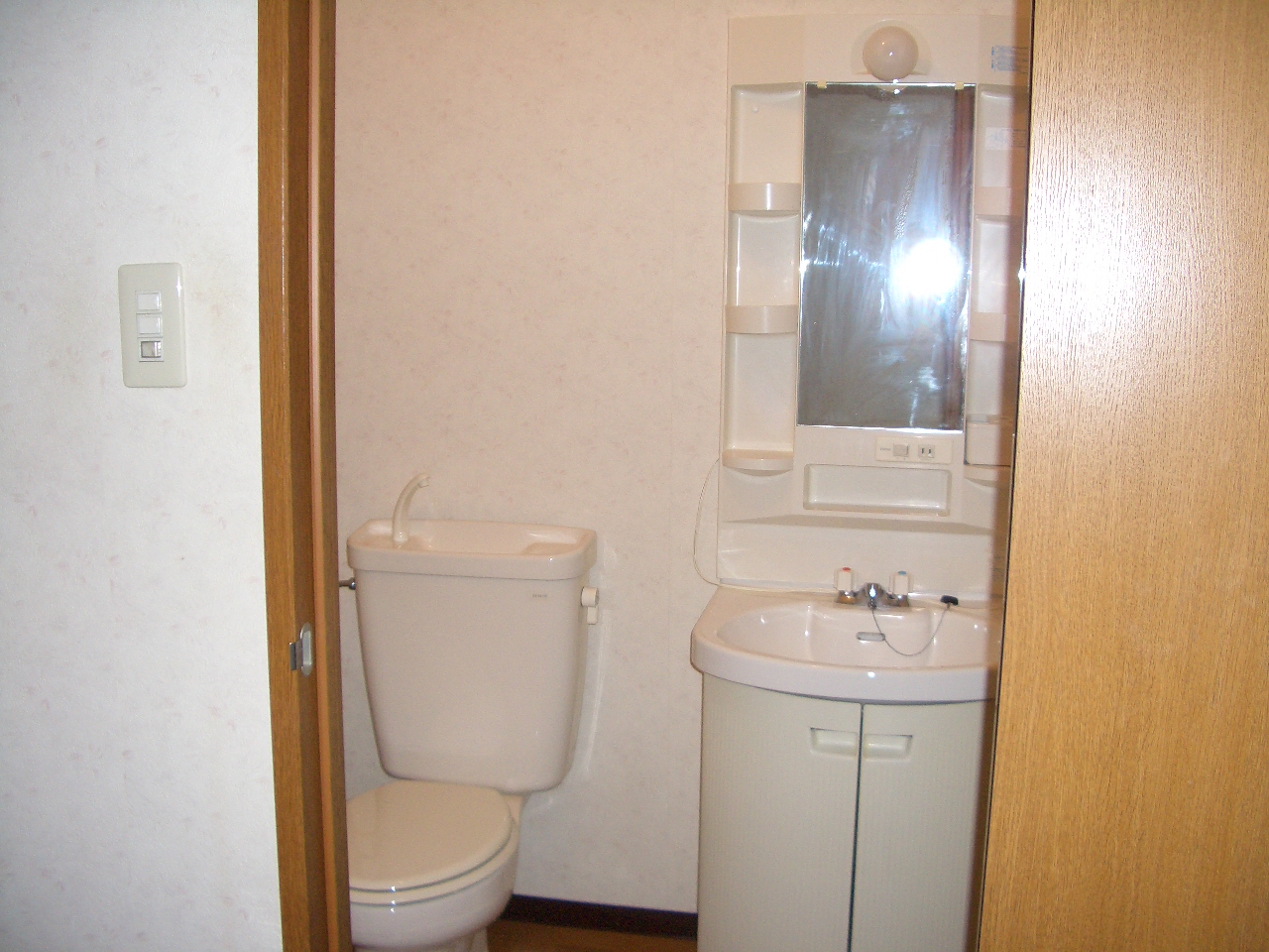 Washroom. In the dressing room, It comes with a wash basin and toilet. 