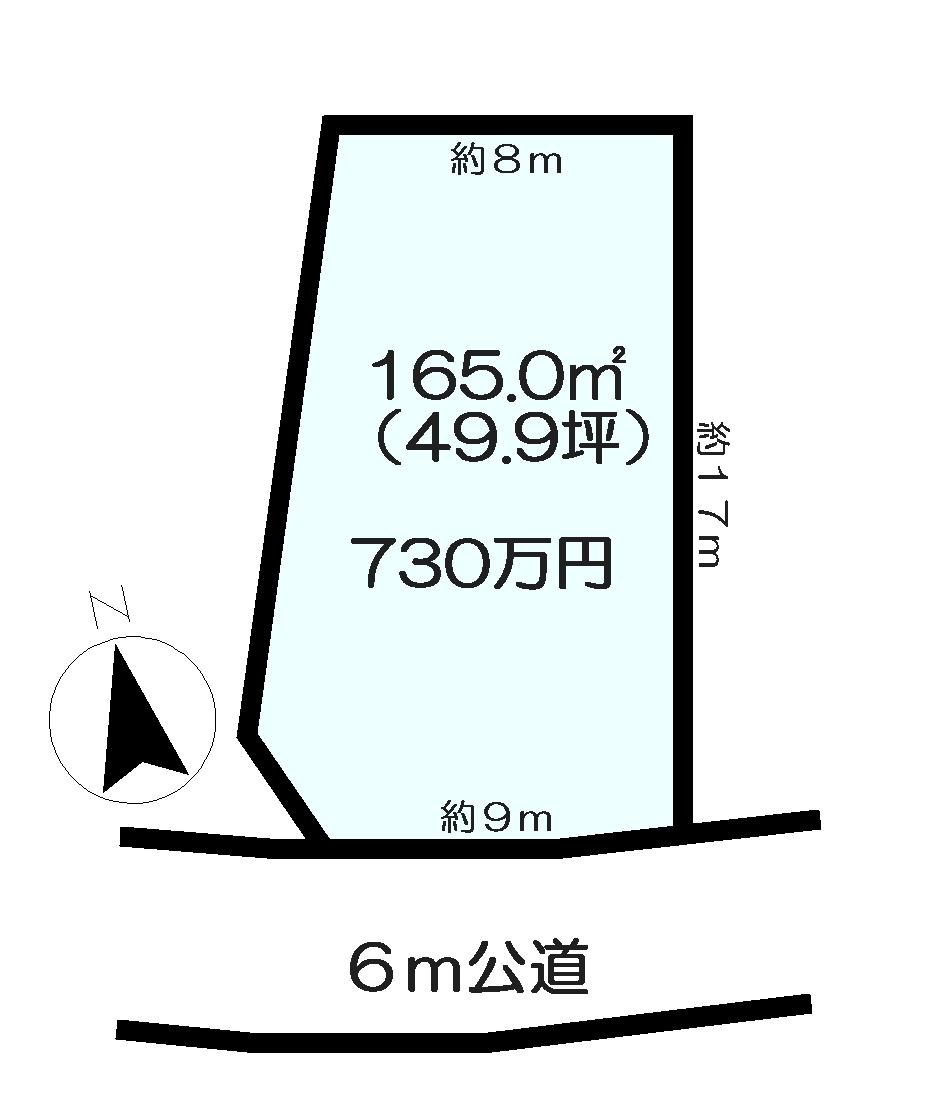 Compartment figure. Land price 7.3 million yen, Land area 165 sq m