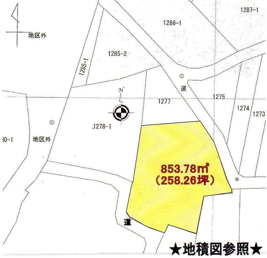 Compartment figure. Land price 4.8 million yen, Land area 853.78 sq m