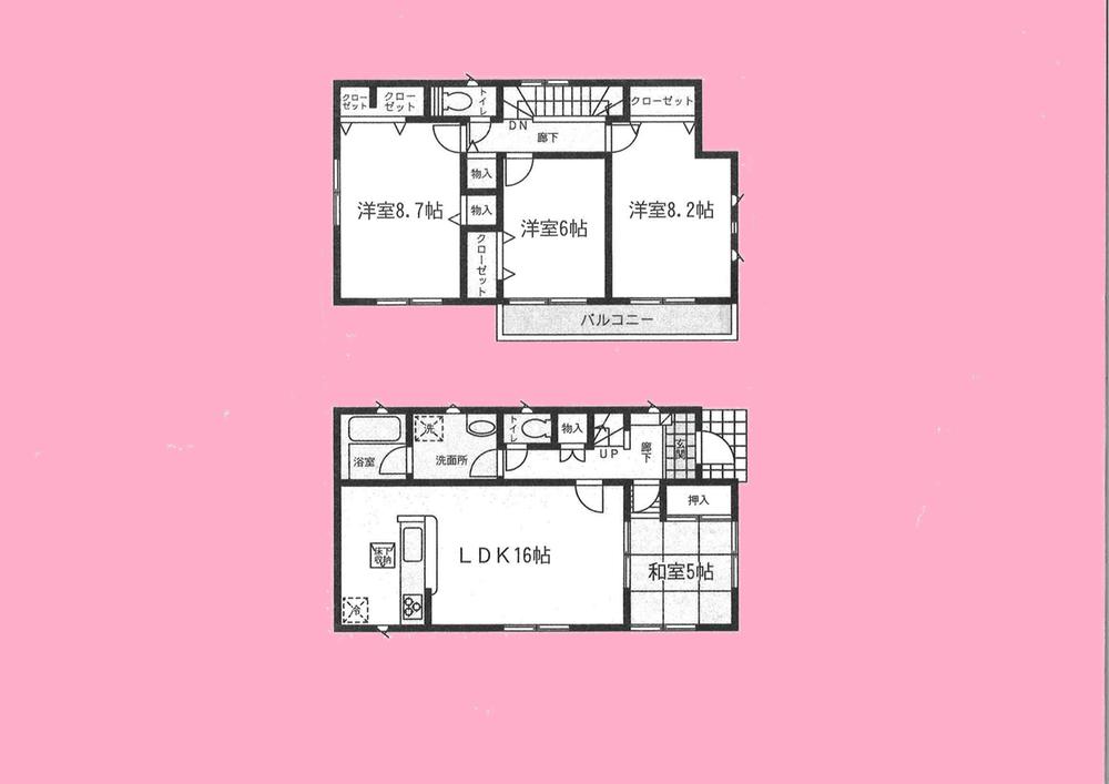 Floor plan. 34,800,000 yen, 4LDK, Land area 194.18 sq m , Building area 102.87 sq m