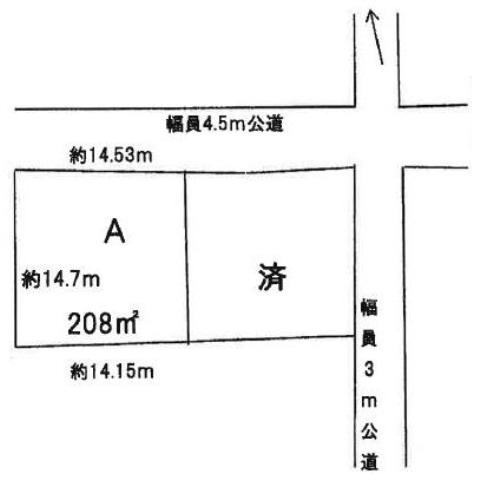 Compartment figure. Land price 15.5 million yen, Land area 208 sq m