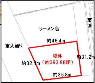 Compartment figure. Land price 51 million yen, Land area 1,302.4 sq m