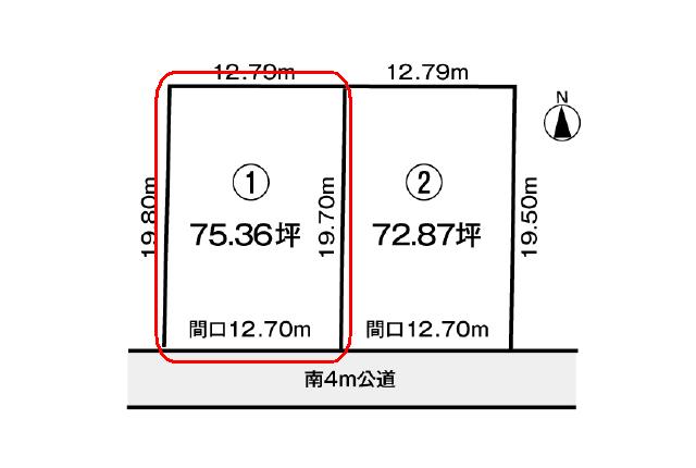 Compartment figure. Land price 8.6 million yen, Land area 249.13 sq m