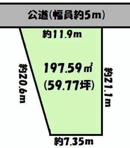 Compartment figure. Land price 5.5 million yen, Land area 197.59 sq m
