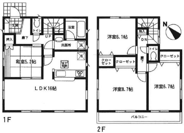 Floor plan. 19,800,000 yen, 4LDK, Land area 141.59 sq m , Building area 98.4 sq m