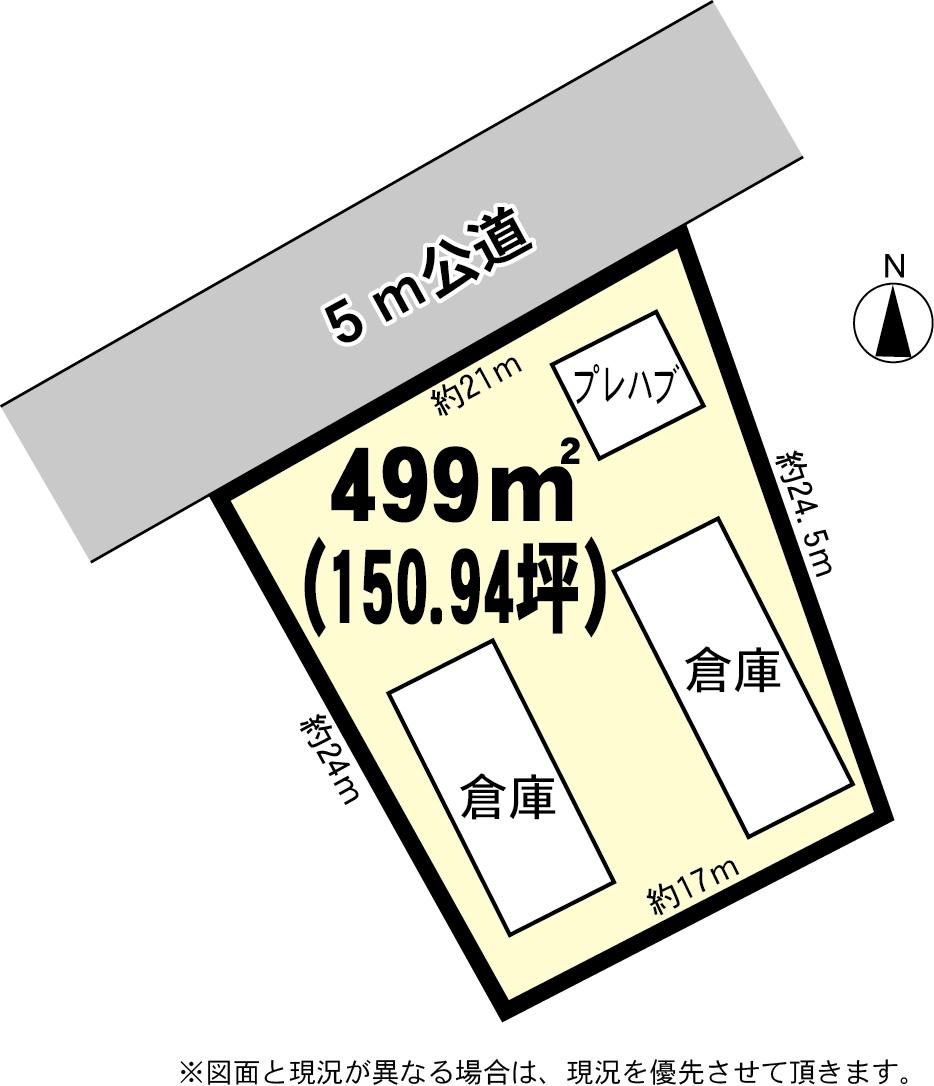 Compartment figure. Land price 5.8 million yen, Land area 499 sq m