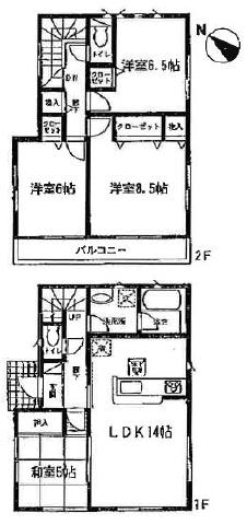 Floor plan. 14.8 million yen, 4LDK + S (storeroom), Land area 191.65 sq m , Building area 95.98 sq m