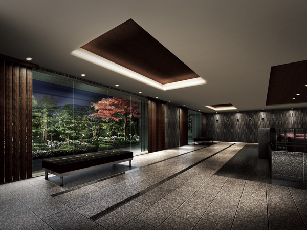 Shared facilities.  [ENTRANCE HALL(Park Premium)] As a piece of picture, Live views of the garden. Precisely because space reminiscent of a gallery that was to cherish the texture with the material, This Jing is beautiful enough to sometimes hit the chest.