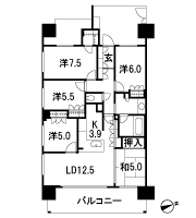 Floor: 5LDK, occupied area: 100.3 sq m