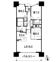 Floor: 3LDK, the area occupied: 85.5 sq m