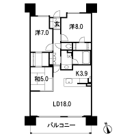 Floor: 3LDK, occupied area: 90.79 sq m