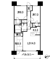 Floor: 3LDK, the area occupied: 85.3 sq m