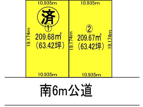 Compartment figure. Land price 22,830,000 yen, Land area 209.68 sq m