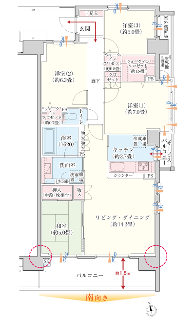 Floor: 4LDK + 3WIC, occupied area: 92.81 sq m, Price: TBD