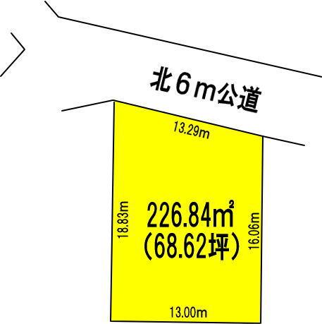 Compartment figure. Land price 10.5 million yen, Land area 226.84 sq m