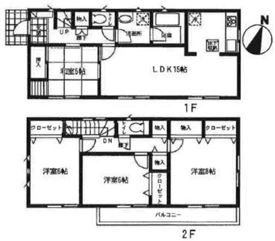 Floor plan. 18,800,000 yen, 4LDK, Land area 159.75 sq m , Building area 96.79 sq m
