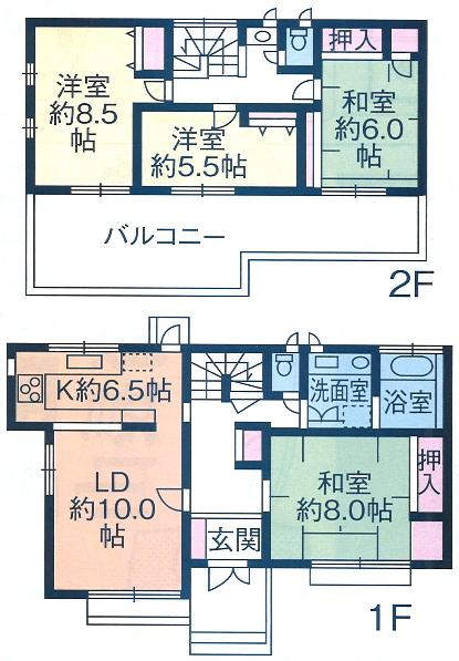 Floor plan. 29,800,000 yen, 4LDK, Land area 232 sq m , Building area 120.15 sq m