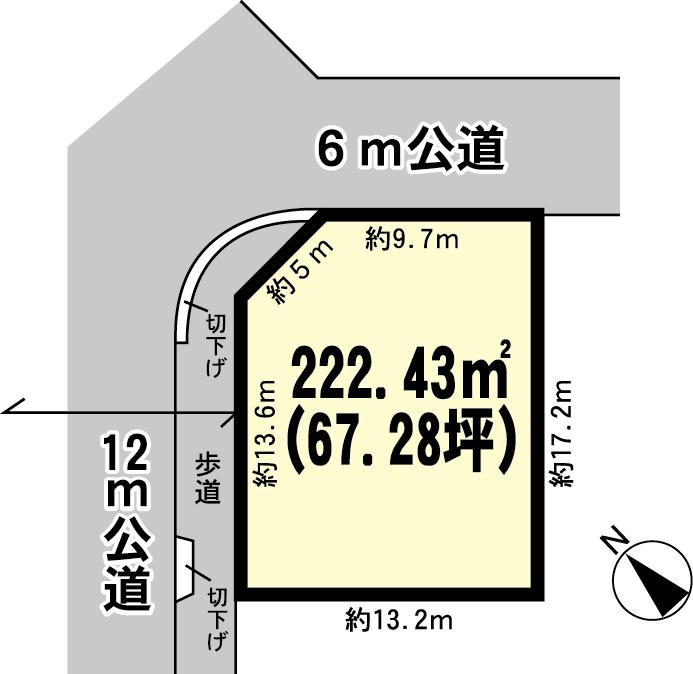 Compartment figure. Land price 23.6 million yen, Land area 222.43 sq m